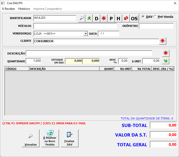 Imagem do emissor de DAV